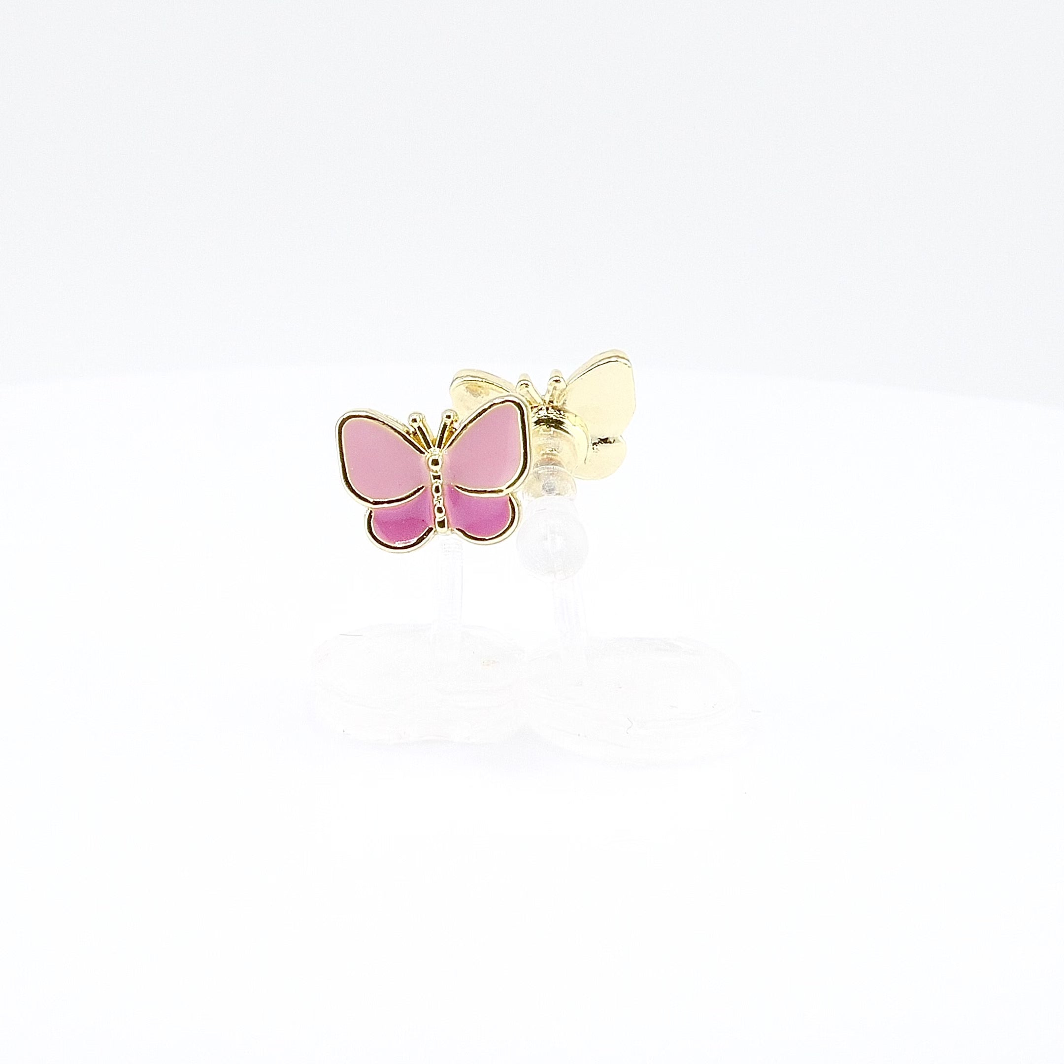 Kids Clip-on Earrings | Easter Sweet Pink Butterfly