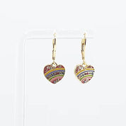 Kids Leverback Earrings | Crystal Rainbow Heart