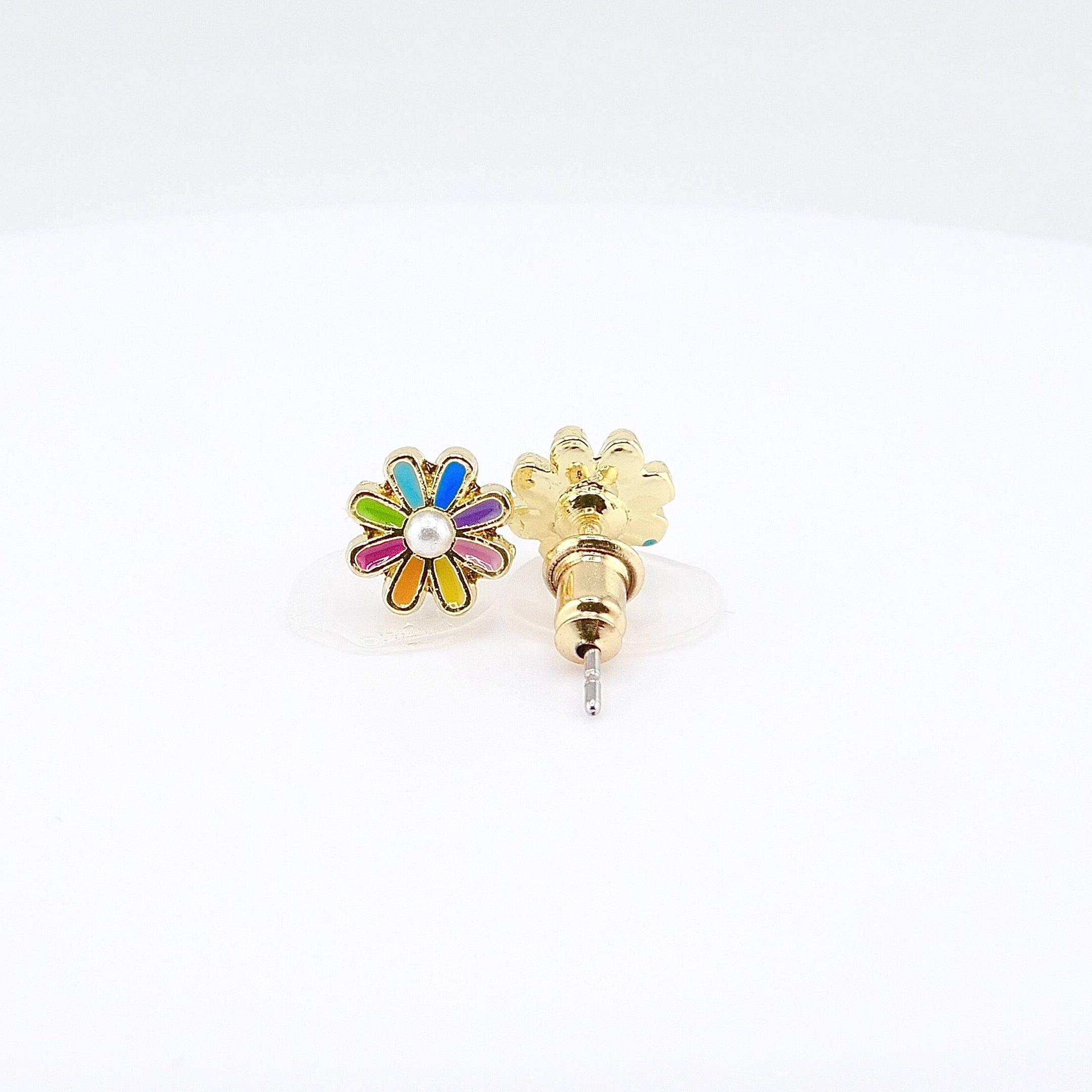 Kids Hypoallergenic Stud Earrings | Easter Rainbow Daisy