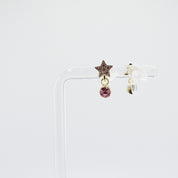 Kids Clip-On Dangle Earrings | Star with Pink CZ
