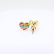 Kids Hypoallergenic Stud Earrings | Rainbow Heart