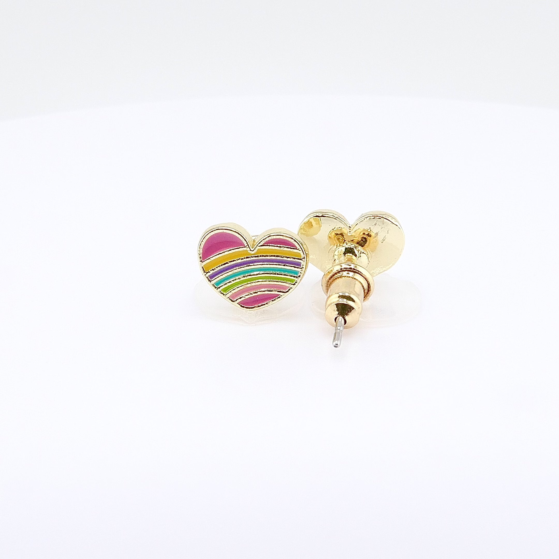 Kids Hypoallergenic Stud Earrings | Rainbow Heart