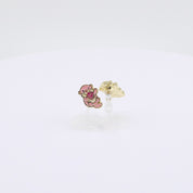  Pink otter charm clip-on earrings holding a shell, rotating on display, video