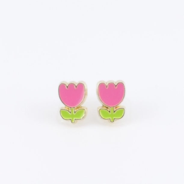 Kids Hypoallergenic Stud Earrings | Easter Tiny Tulip