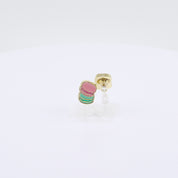  Macaron clip-on earrings on Girl Nation display card, hypoallergenic and nickel-free