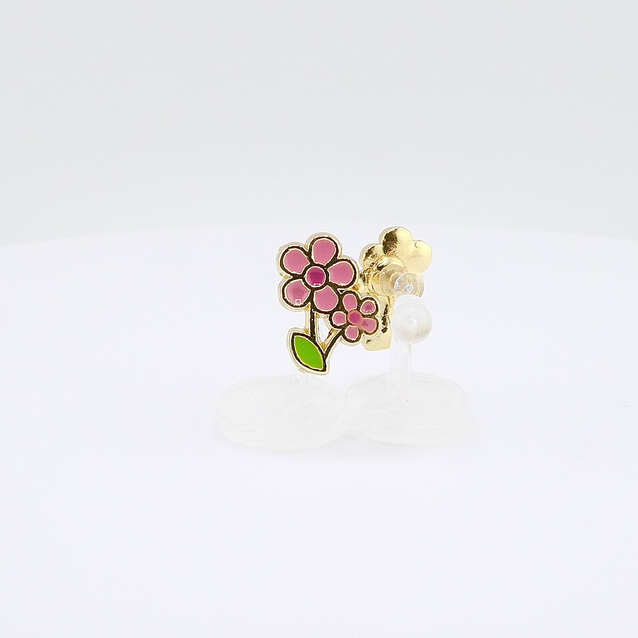 Kids Clip-on Earrings | Easter Little Pink Flower