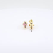 Kids Hypoallergenic Stud Earrings | Easter Pink Cross