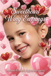 Kids Hypoallergenic Stud Earrings | Easter Angel Heart